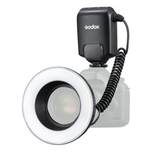 Godox ML-150 II Macro Ring Flash with 5800K Color Temperature, Lens Adapter Rings and Hot Shoe Mount for DSLR Cameras