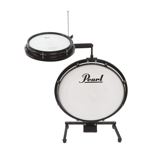 Pearl Compact Traveler 2-Piece Acoustic Travel Drum Kit with 10" Mounted Snare and 18" Bass Drum Set with Black Hardware for Busking and Live Performances | PCTK-1810