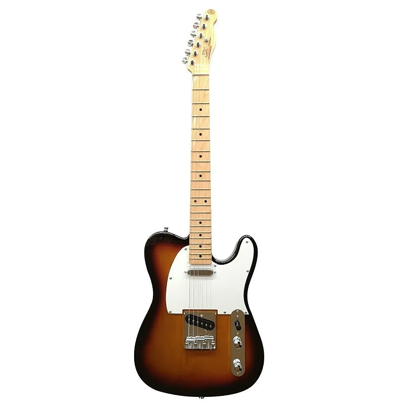 SX FTL50+ 6-String Telecaster Electric Guitar with 21 Frets, Single Coil, 3-Way Switch, Canadian Maple Fingerboard, Gloss Finish (Sunburst)