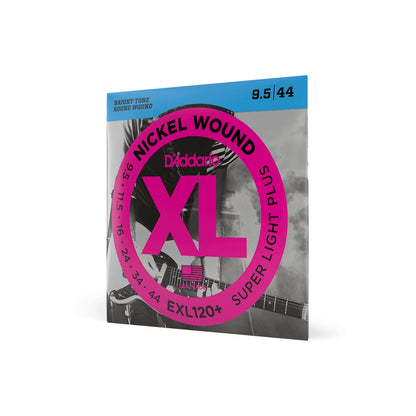 D'Addario XL Super Light Plus Electric Guitar Strings Set (.0095-.044) with Nickel Wound & Carbon Steel | EXL-120 PLUS