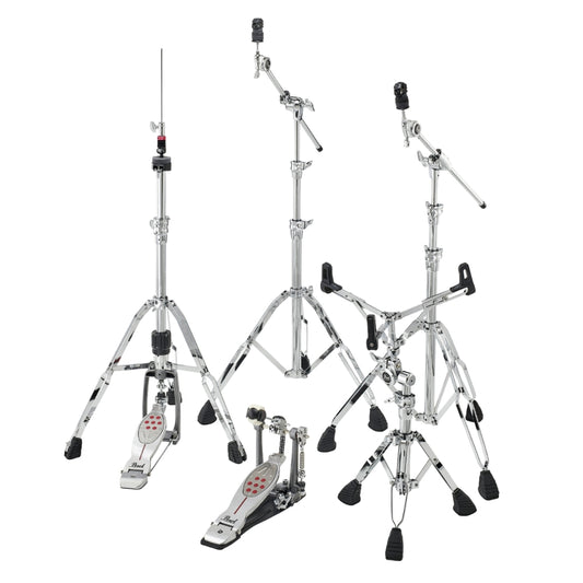 Pearl HWP-2010 5-Piece Pro Eliminator Double-Braced Hardware Pack with Chrome Finish Cymbal Stands