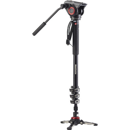 Manfrotto MVMXPRO500 XPRO 4 Section Video Monopod w Fluid Head & Fluidtech Base for Videographer, Filmmakers