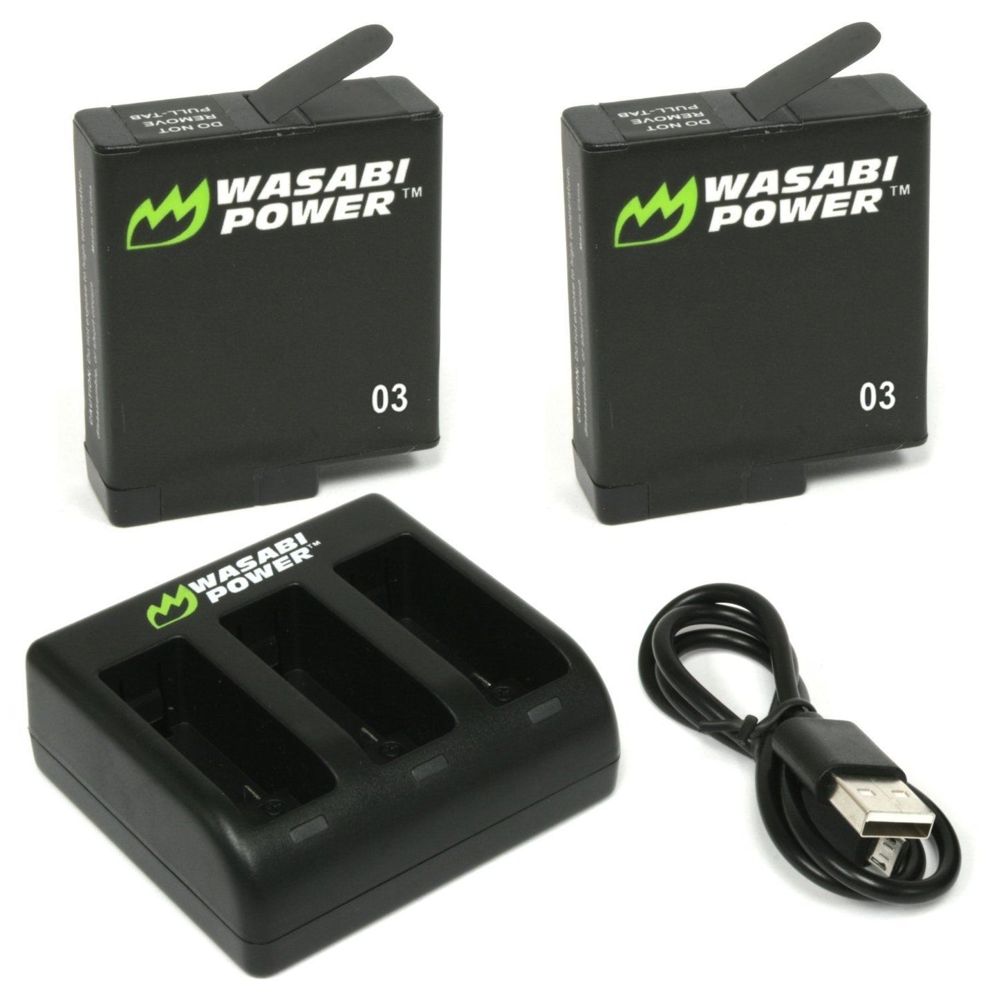 Wasabi Power Battery for GoPro HERO5 / HERO6 Black (2-Pack) and Triple Charger