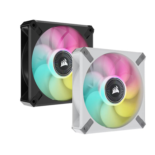 CORSAIR ML120 Elite Premium iCUE RGB 120mm Desktop System Unit PWM Cooling Fan with 2000 RPM Fan Speed, Magnetic Levitating Blade and for PC Computer (Black, White) | CO-9050116-WW, CO-9050112-WW