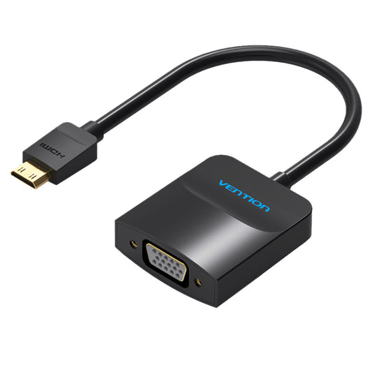 Vention Mini HDMI to VGA Converter Cable 1080p 60Hz (Male to Female) 0.15-meters with Micro USB / 3.5mm Audio Port and Cord (AGABB)