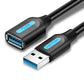 Vention USB 1-Meter 3.0 Male to Female Extensions Cable 5Gbps Aluminum Black PVC Type (CBH)