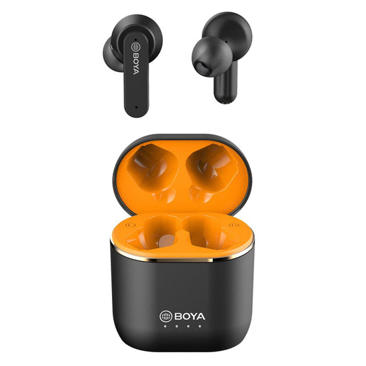 BOYA BY-AP4 True Wireless Stereo Semi In-Ear Earbuds with Charging Case, Black