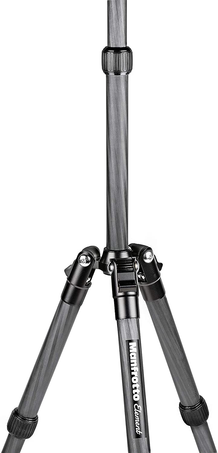 Manfrotto MKELES5CF-BH Element Carbon Fiber Aluminum Small Traveler Tripod for Photography, Vlogging (Black)