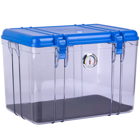 Eirmai R20 Moisture-Proof Dry Box 24-Liters with Dehumidifier Hygrometer Sponge Pad (Fits 1 DSLR and 6 Lenses) Blue
