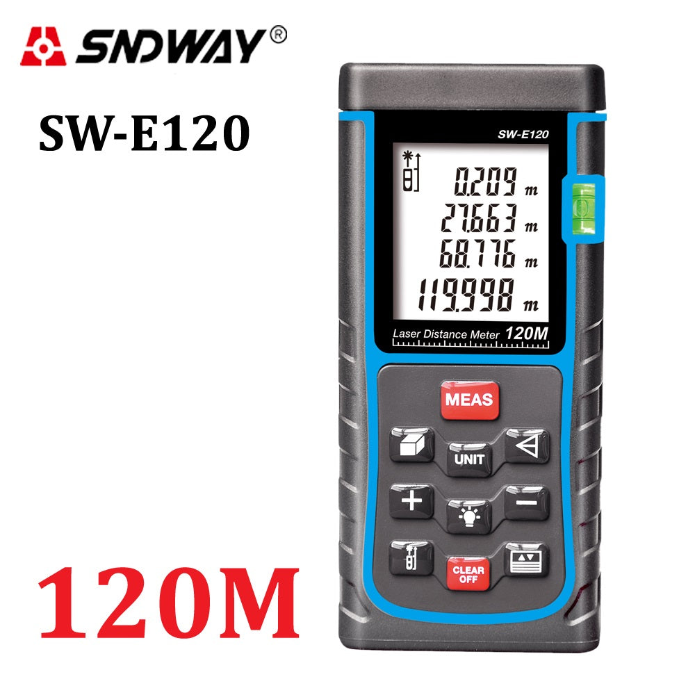 SNDWAY SW-E120 Laser Distance Meter 120m RangeFinder Range Finder Measuring Device