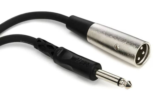 Hosa Technology Mono 1/4" Male to 3-Pin XLR Male Audio Cable - 10'
