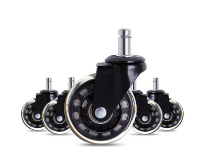 ArgoX 5 Pcs Office Chair Caster Wheels 3 Inch Swivel Rubber 360 PU Roller for Wood Floor,  Computer Chair Universal Wheel