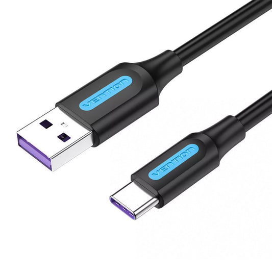 Vention USB 2.0 A Male to Type-C Male 5A Fast Charging Data Cable for Smartphones (Available in 0.25M, 0.5M, 1M, 1.5M, 2M, 3M) | CORB