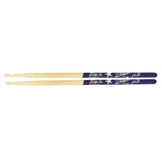 Zildjian ZASRS 5A Ringo Starr Purple Dip Signature Artist Series Hickory Drumsticks with Long Taper and Oval Tip