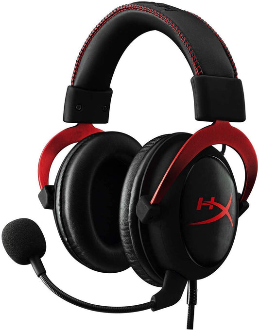 HyperX KHX-HSCP-RD Cloud II Gaming Headset, 7.1 Surround Sound, Memory Foam Ear Pads, Durable Aluminum Frame, Detachable Microphone for PC, PS4, Xbox One - Red