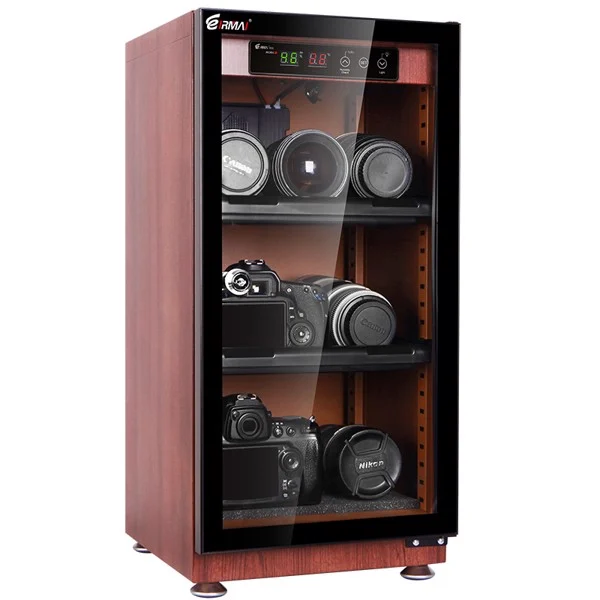Eirmai 50L Electronic Digital Dry Cabinet Dehumidifying Box - 50 Liters Wood Grain Finish (MRD-55W)