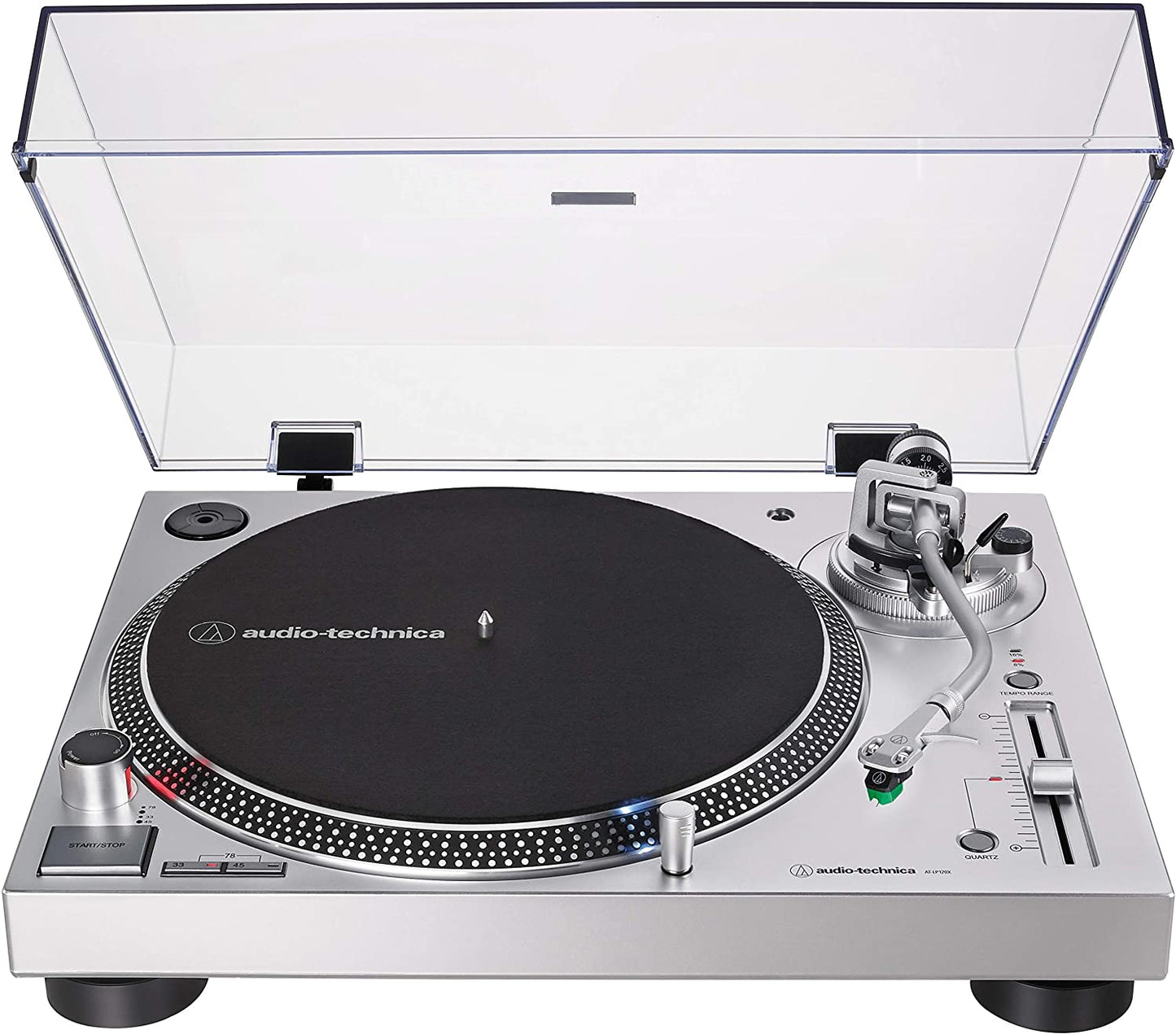 Audio-Technica AT-LP120XUSB Direct-Drive Turntable, Fully Manual, Hi-Fi, 3 Speed, Convert Vinyl to Digital, Anti-Skate and Variable Pitch Control (Analog & USB Silver)