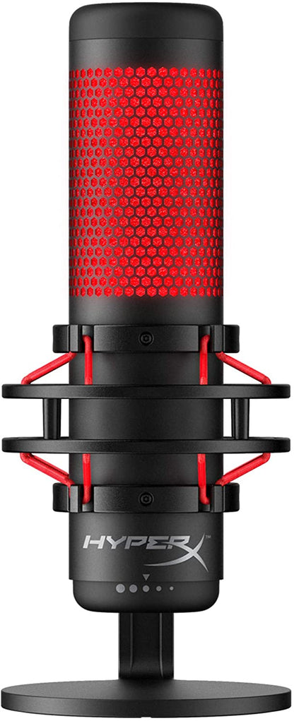 [CLEARANCE] HyperX HX-MICQC-BK QuadCast, USB Condenser Gaming Microphone for PC, PS4 and Mac, Podcasts, Twitch, YouTube, Discord, Red LED - Black