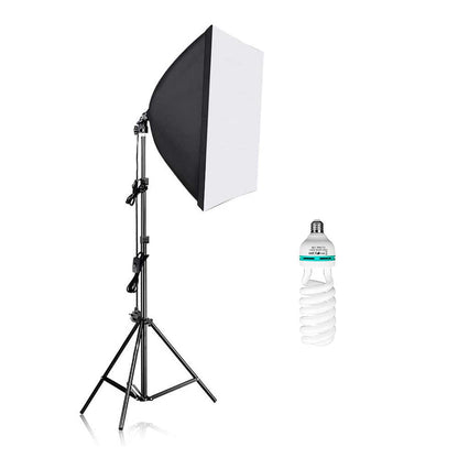 Pxel LS-SB-1B Socket Softbox 50x70Ccm, 150w Bulb, 200cm Light Stand for Studios, Photography Lightings Kit 1