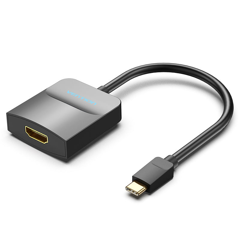 Vention USB Type-C to HDMI 1.4 Adapter 4K/30Hz with AG9310 Chip and Double-Shielding 0.15-Meters Cable for Smartphone/Laptop/TV/Projector (TDCBB)