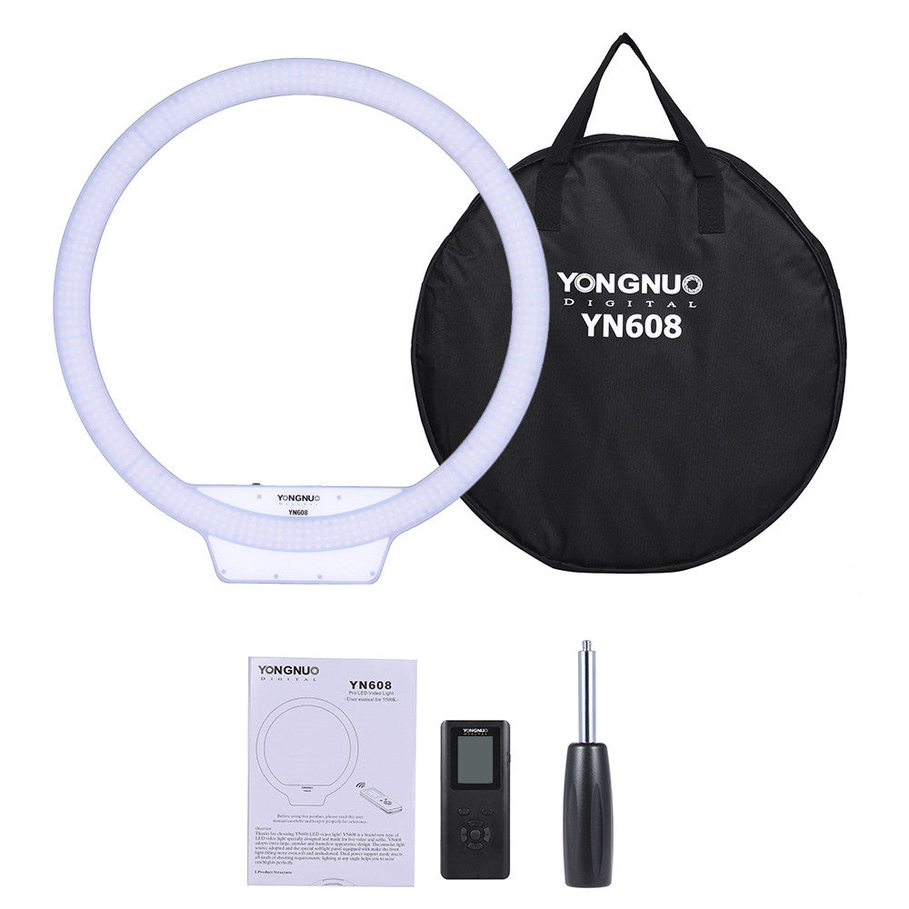Yongnuo YN608 5500K White Wireless Remote LED Ring Video Light Adjustable Brightness With Remote 
