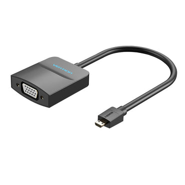 [CLEARANCE] Vention Micro HDMI to VGA Converter Cable 1080p 60Hz (Male to Female) 0.15-meters with Micro USB / 3.5mm Audio Port and Cord (AGBBB)