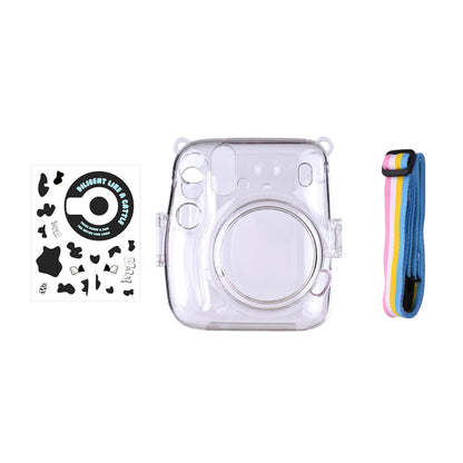[CLEARANCE] Pikxi CM11 Clear Transparent Protective Case with Strap and Cute Sticker for Fujifilm Instax Mini 11 Camera