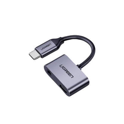 [CLEARANCE] UGREEN 2-In-1 USB-C to 3.5mm AUX Audio and Type-C Adapter 96kHz Fast Charger for Headphones, Laptop, PC, Tablet | 60164