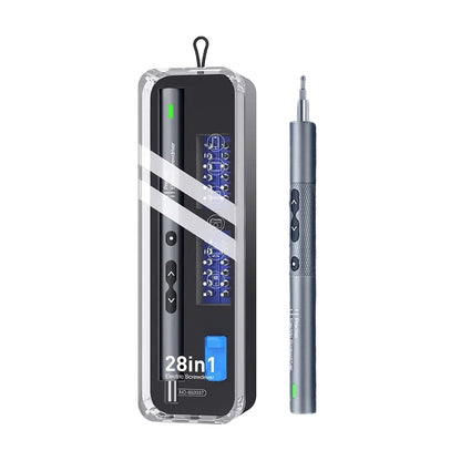 Noyafa 28-in-1 Pen-Type Electric Mini Screwdriver Set with 24 Screwdriver Bits (4x28mm), Forward and Reverse Rotate, LED Lighting and Rechargeable 350mAh Battery for Hardware and Electronics | NO-882037