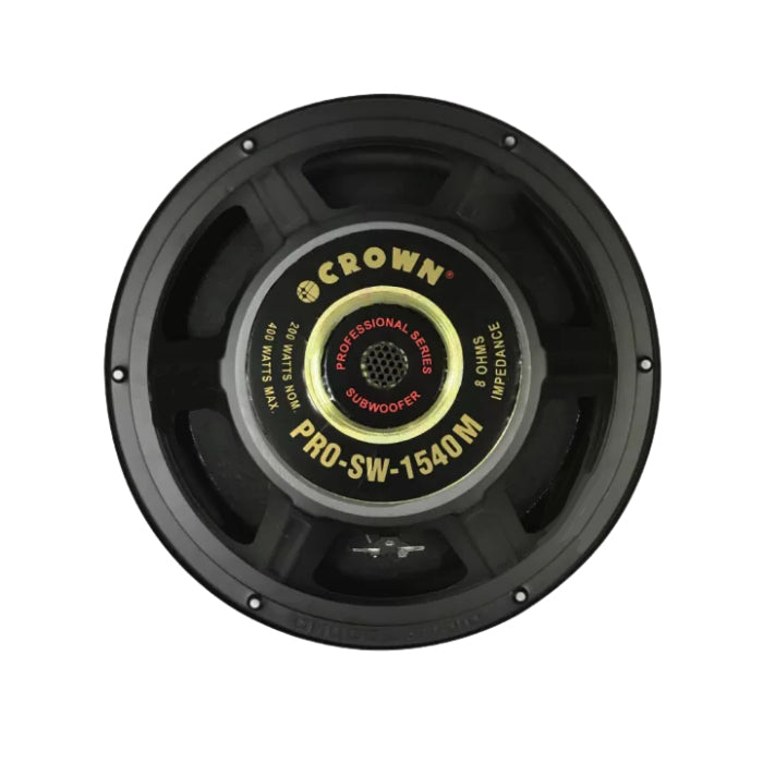 Crown 400W 15" Professional Subwoofer Speaker with 50Hz-1.8KHz Frequency Response, 94dB Sensitivity Level, 60.5mm Voice Coil, Max 8 Ohms Impedance (PRO-SW-1540M)