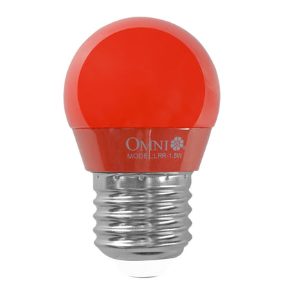 [CLEARANCE] OMNI LED Colored Round Bulb 1.5W 220V E27 Base with 20,000 Hours Operation, SMD LED, Energy Saving for Home Lightning (Green) | LRG-1.5W 220V