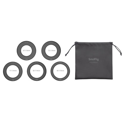 SmallRig Screw-In Reduction Ring Set with Filter Thread (67mm/72mm/77mm/82mm/86mm-114mm) for Matte Box 3410