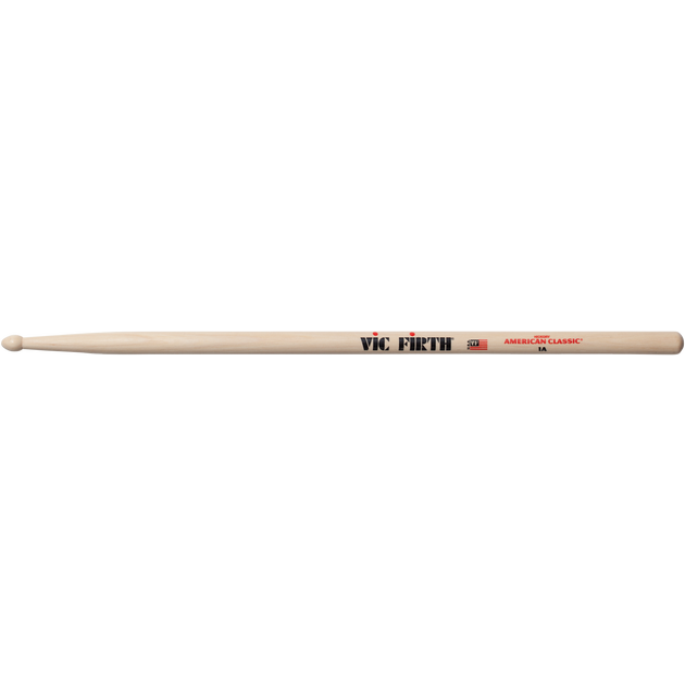 Vic Firth American Classic 1A Wood Taj Mahal Tip  Drumsticks (Pair) Drum Sticks for Drums and Percussion