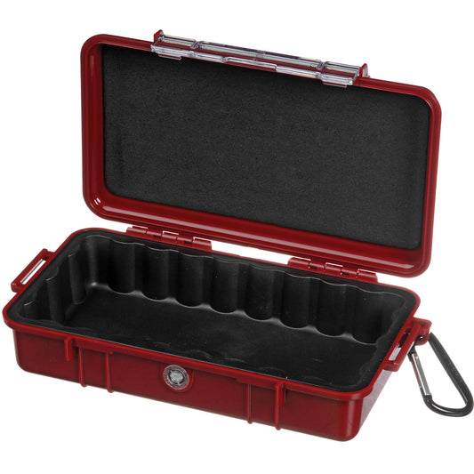Pelican 1060 Micro Case Watertight Crushproof Dustproof Hard Casing with Rubber Liner, Automatic Pressure Equalization Valve for Phones Small Electronics (Red, Yellow)
