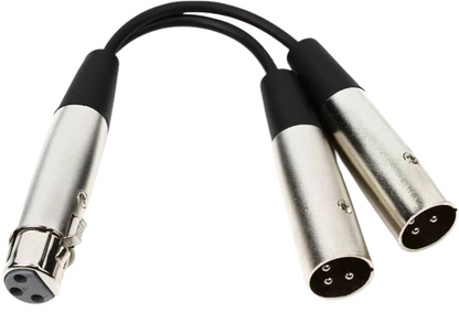Hosa YXM-121 Y Cable - XLR Female to Dual XLR Male - 6-inch