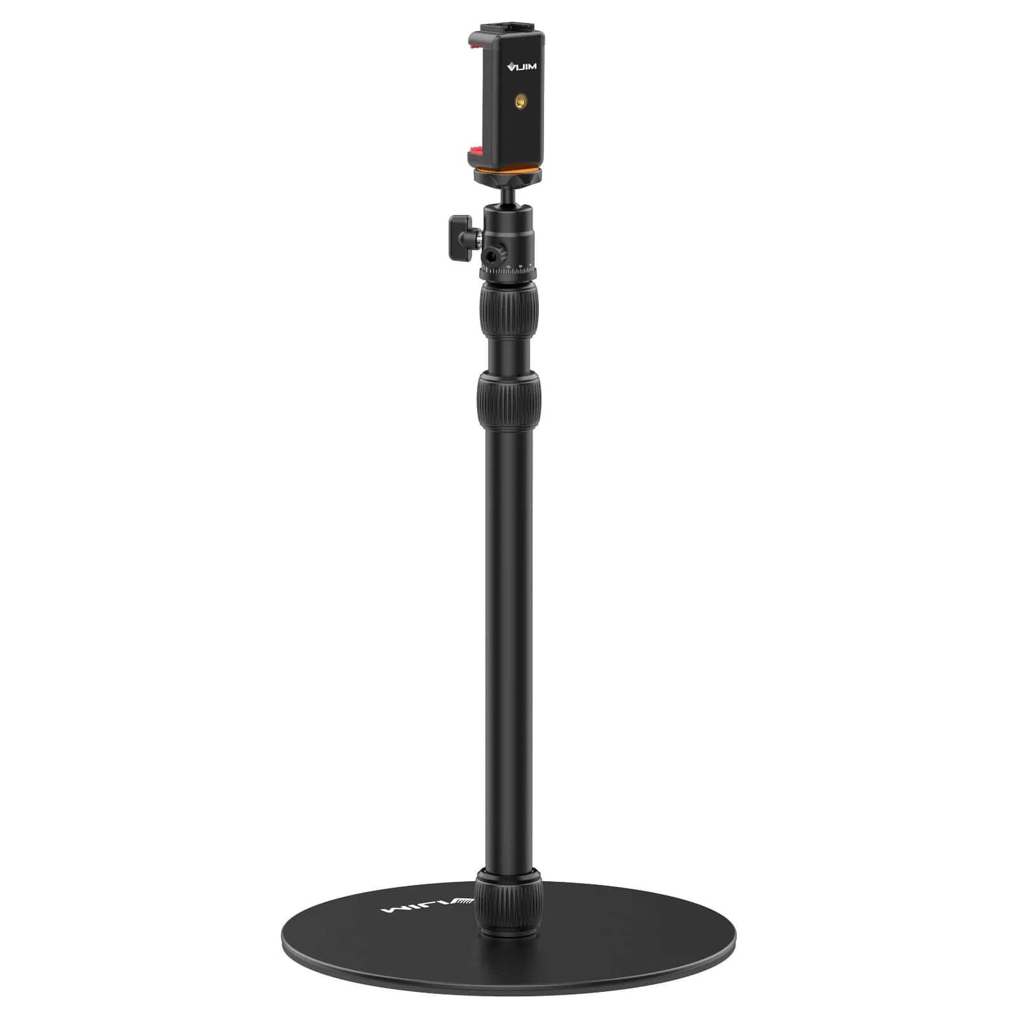 Vijim by Ulanzi LS09 Extendable Heavy Base Stand with 1/4-inch Ball Mount, Smartphone Clip, and Action Cam Adapter for Cameras and Lights | 2952