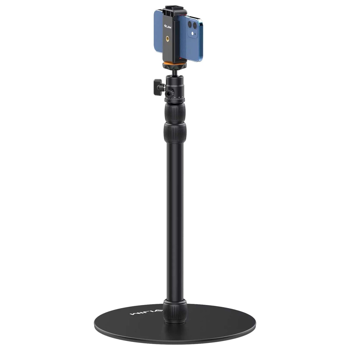 Vijim by Ulanzi LS09 Extendable Heavy Base Stand with 1/4-inch Ball Mount, Smartphone Clip, and Action Cam Adapter for Cameras and Lights | 2952