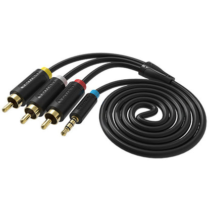 Vention Triple RCA Male AV to TRS 3.5mm Male Round Gold Plated (BCB) RCA Cord for TV, PC, Speakers, CD Players (Available in 1.5M, and 2M)