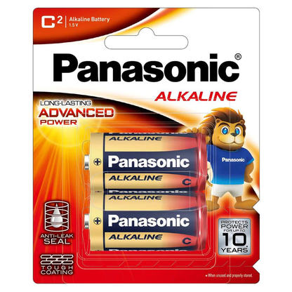 [CLEARANCE] Panasonic Alkaline C Size Batteries (Pack of 2) 1.5V Battery - LR14/2B