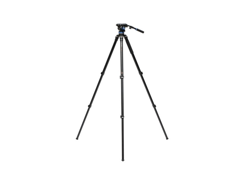 Benro A3573F Aluminum Alloy Tripod with S6PR0 Fluid Video Head, 5.99kg Load Capacity, 186cm Max Height for Professional Films, Events, Weddings, Live Broadcasting