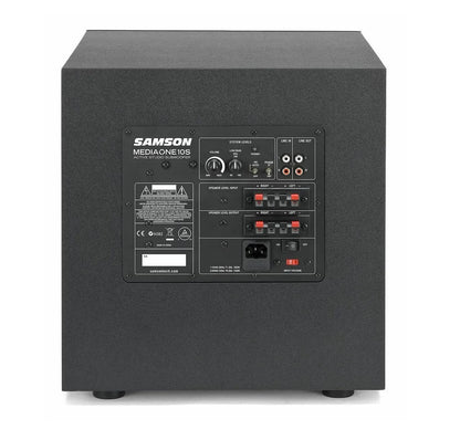 Samson MediaOne 10S Active Studio Subwoofer 100W Power with Variable Frequency Control, Bass Reflex Design and Protective Mesh Grill