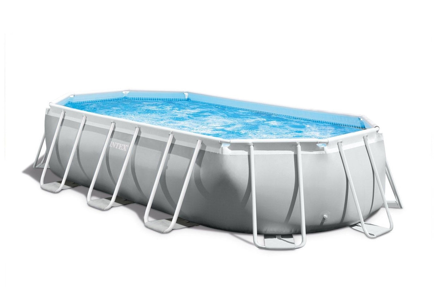 Intex Prism Frame Oval Pool 16'6" x 9' x 48 Inch Swimming Pool with Hydro Aeration Technology for Family and Kids Ages 6+ | 26796
