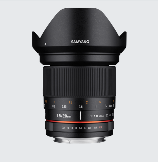 Samyang 20mm f/1.8 ED AS UMC Lens for Panasonic and Olympus Micro Four Thirds Mirrorless Cameras SY20M-MFT