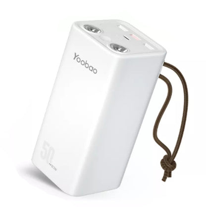 [CLEARANCE] Yoobao H5 Portable 50000mAh Power Station Powerbank PD22.5W Power Delivery Two-Way Quick Charge with 3 output and 2 LED Flashlight for Smartphone and Tablets (White)
