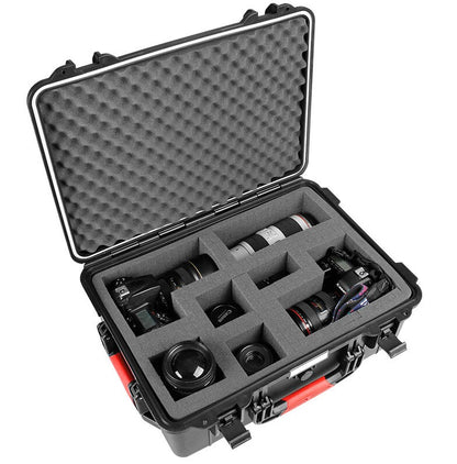 Eirmai R600 Durable and Waterproof Suitcase Hardcase with 2 Customizable Detachable Sponges for Cameras, Drones, and Accessories - Available Color