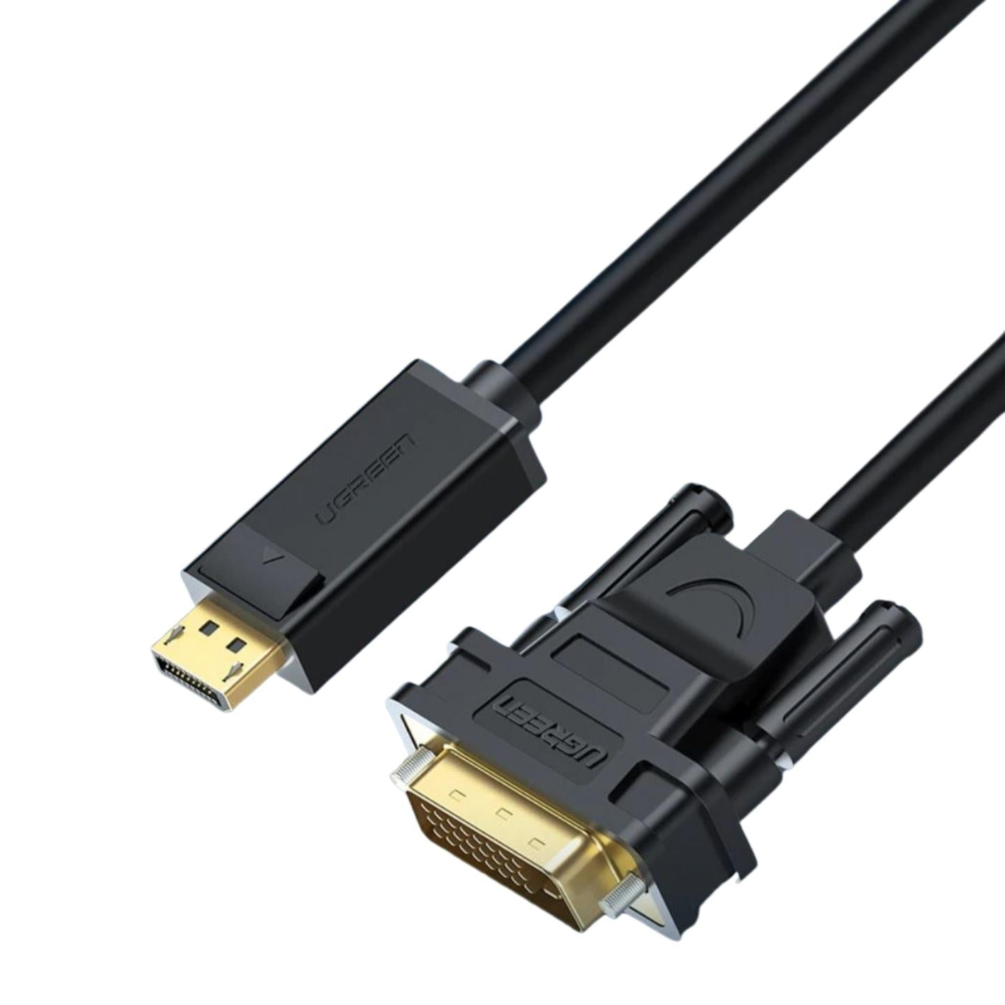 UGREEN 1080P 60Hz DisplayPort DP Male to DVI (24+1) Male Gold-Plated Cable Connector with Button Design, Multiple Internal Shielding for Laptop, Graphics Card, HDTV (1.5M, 2M) | 10243 10221