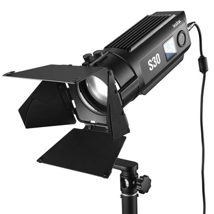 [CLEARANCE] Godox S30 5600K LED Light Kit with Precision Lighting and Dimmable Focusing Function with Adjustable Beam Angle Spotlight for Professional Lighting in Shooting and Photography