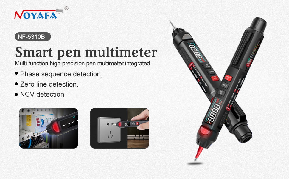 [CLEARANCE] Noyafa-NF-5310B Pocket Digital Mini Pen Multimeter with DC/AC Voltage, Non-Contact Voltage Measuring