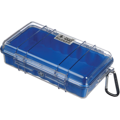 Pelican Micro Case (Colored Liner with Clear Cover) IP67 Watertight Hard Casing with Automatic Pressure Purge Valve for Small Electronics | Model 1060