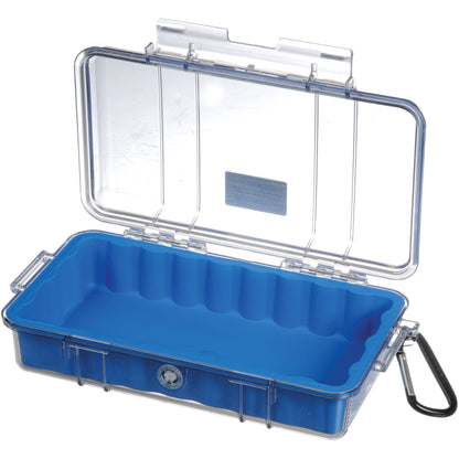 Pelican Micro Case (Colored Liner with Clear Cover) IP67 Watertight Hard Casing with Automatic Pressure Purge Valve for Small Electronics | Model 1060
